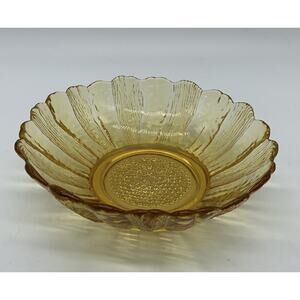 Vtg Sunflower Honey Amber Salad Bowl 6.5" Anchor Hocking Country Estate Replace
